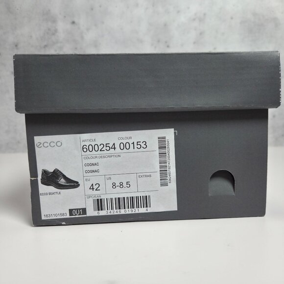 Ecco Brown Leather Oxfords - Picture 2 of 10